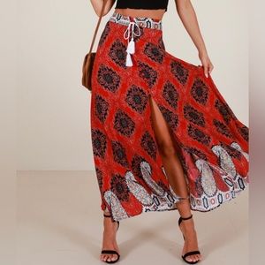 Showpo Another Perfect Day skirt in red print